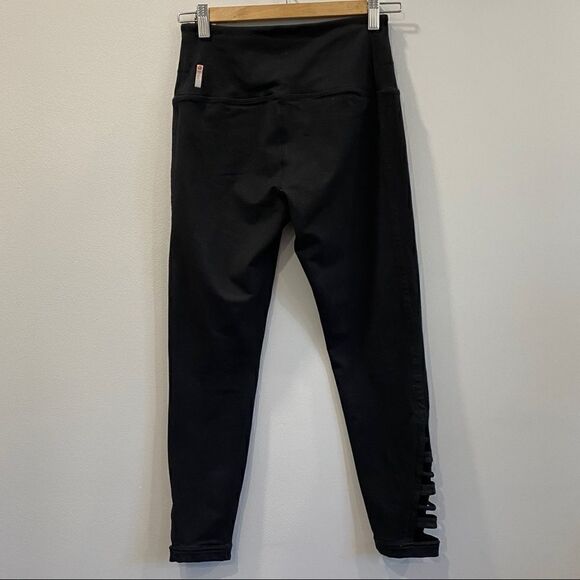 Zella Black High Waist Lattice Ankle Cropped Leggings - Picture 6 of 9